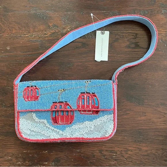 Anthropologie Fiona Beaded Bag Winter Edition— Ski Lift - Picture 4 of 7